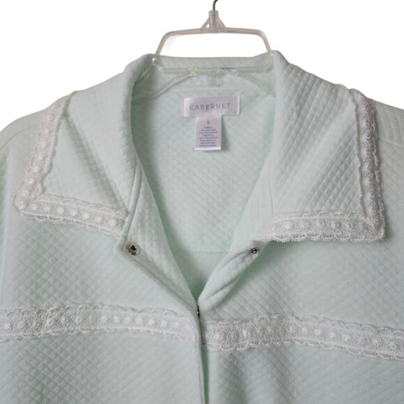 Cabernet Women's Mint Green Granny core Snap Robe Cottagecore Housecoat  L - Picture 4 of 13